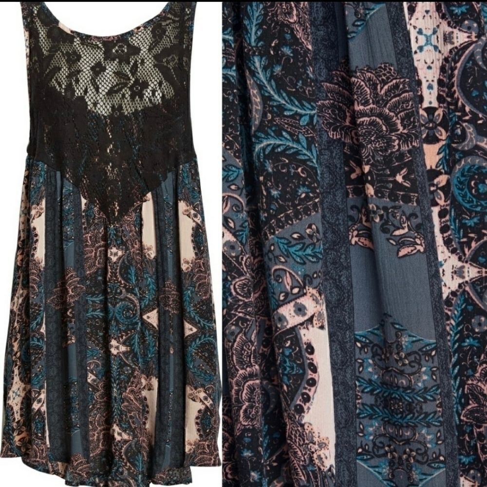 Free People Count Me in Trapeze Black Combo NWT - Picture 4 of 6